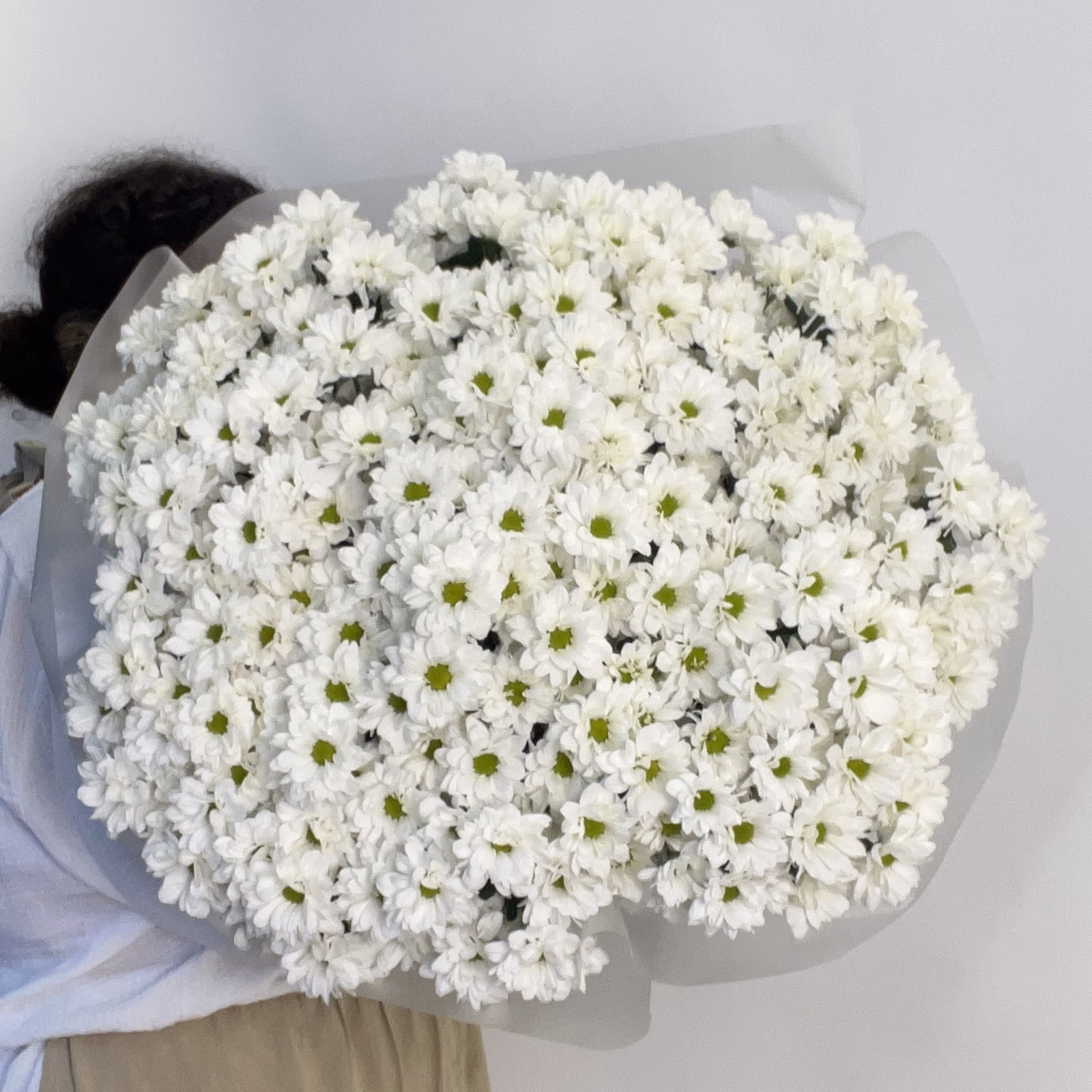 Монобукет из 51 кустовой хризантемы «Белоснежное облако» — THE ÁME Flowers