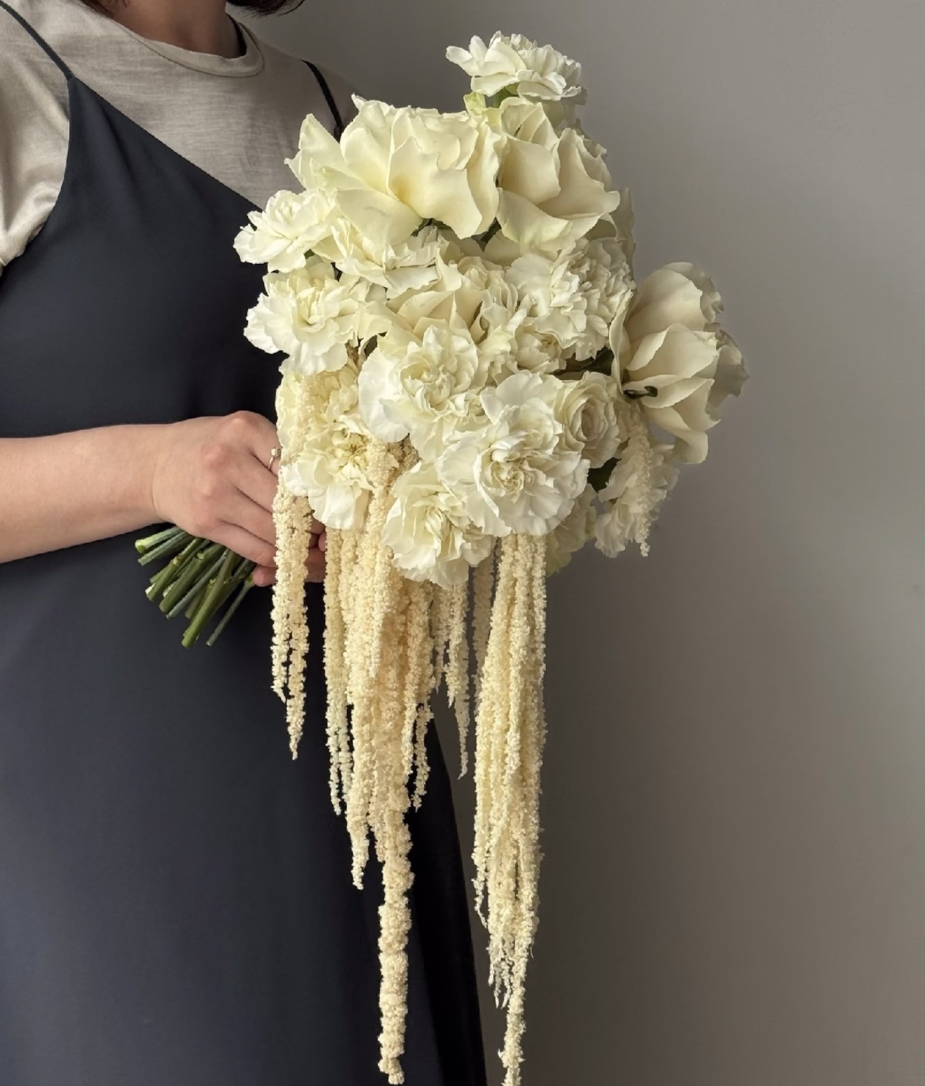 Букет невесты из роз, амаранта и гвоздик — THE ÁME Flowers