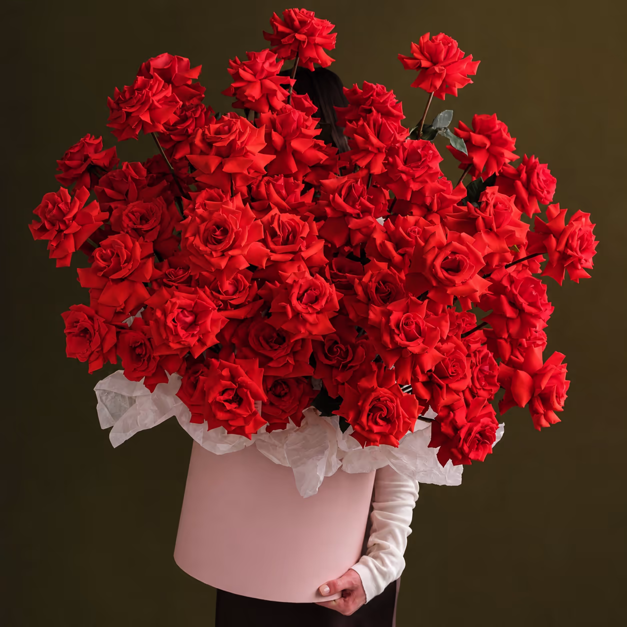 Коробка с Французскими розами Nina 101шт — THE ÁME Flowers