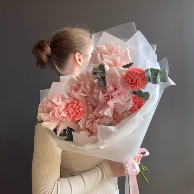 Авторский букет «Розовый шелк» — THE ÁME Flowers