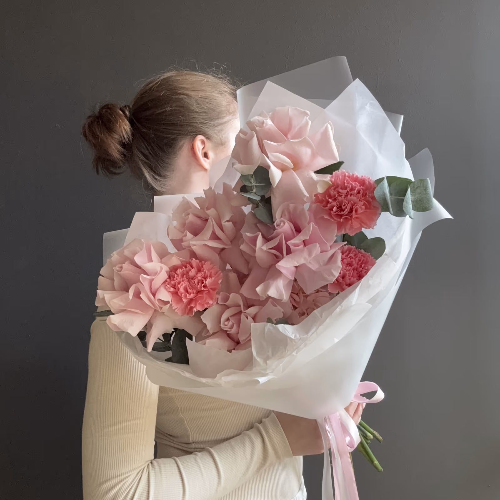 Авторский букет «Розовый шелк» — THE ÁME Flowers